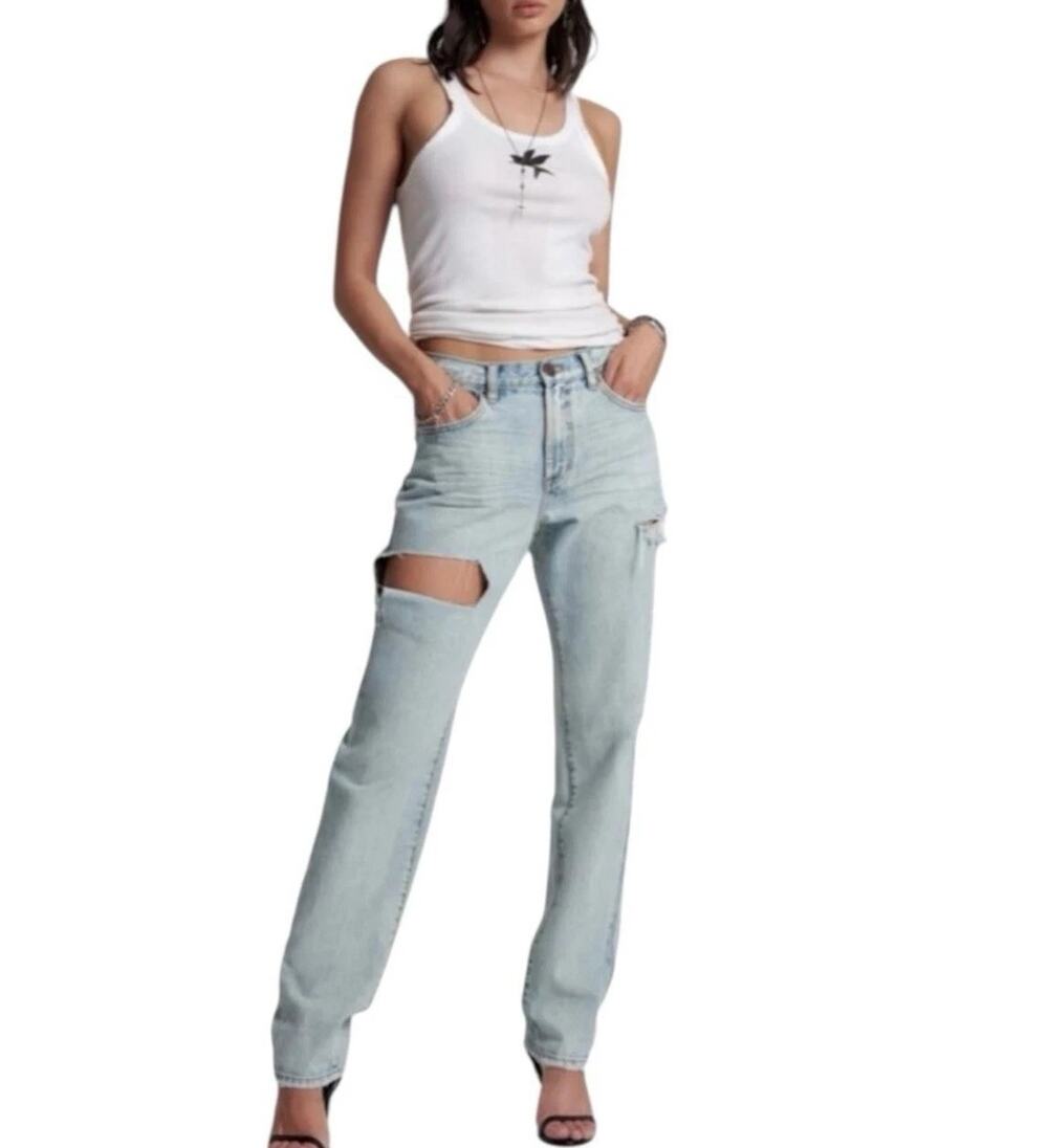 One Teaspoon 1982S Kansas Blue Balloon High Waist Jeans Size 28 Light Wash